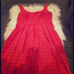 Donna Morgan hot pink eyelet dress